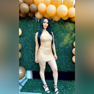 Nude Sequin Short dress